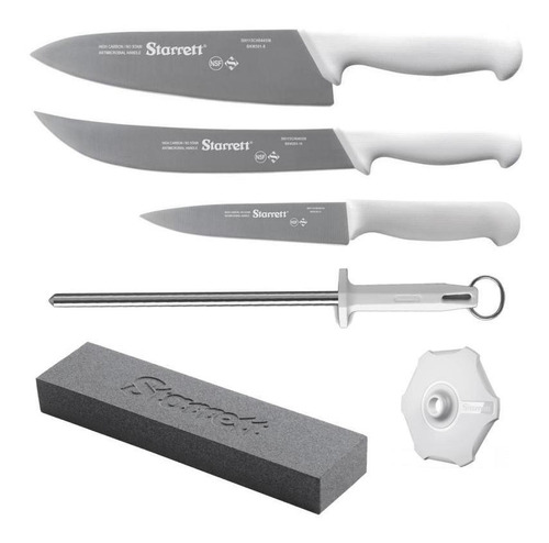 Kit De Facas Barbecue Branco Bkk-6w Com 6 Peças Starrett