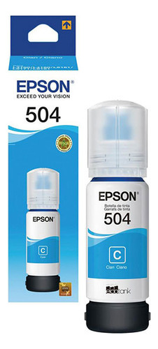 Botella Tinta Epson 504 Cyan Cian Original L4150 4260 L6270 