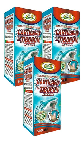 3 X 49 Soles |cartilago De Tiburon Premium Mas Natural 500ml
