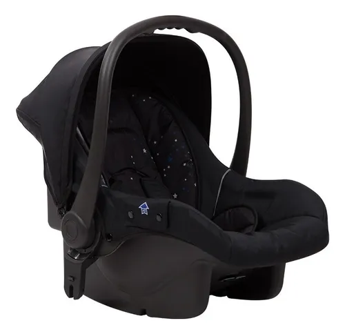 Coche de paseo Carestino Cici Con Huevito negro con chasis color plateado
