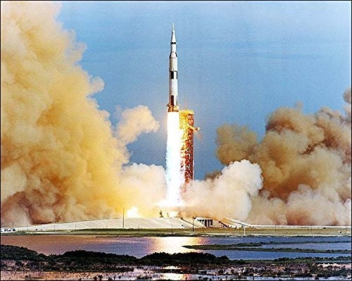 Apollo 15 saturn Booster Launch 11 x 14 haluro De Plata Impr