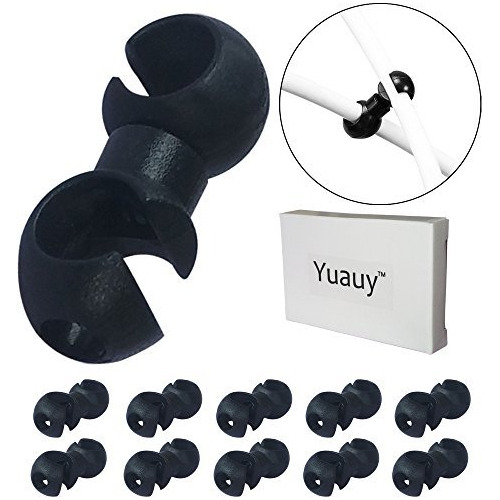 Yuauy 10 pcs Negro Rotating S-hook Clips Gancho Cable De Cam