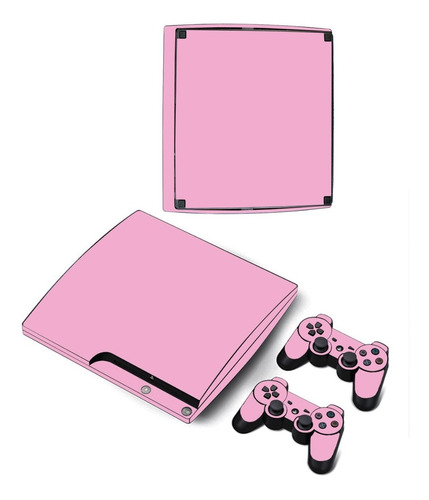 Skin Personalizado Para Ps3 Slim Rosado (0257)