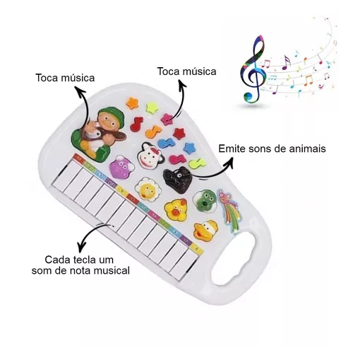 Piano Infantil Teclado Musical Bebê Ia Ia O Bichos