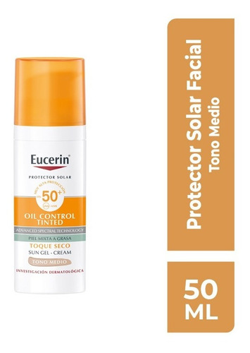 Protector Solar Eucerin Crema-gel Oil Control Tono Medio 