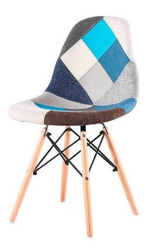 Imagen 1 de 3 de Silla Eames Comedor Restaurante Deco Tapizada Patas Madera