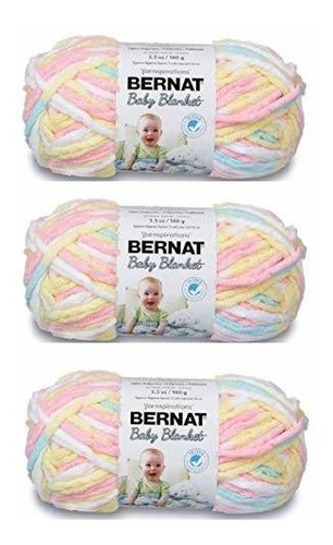 Bernat Baby Blanket Yarn (paquete De 3) Pitter Patter 161103