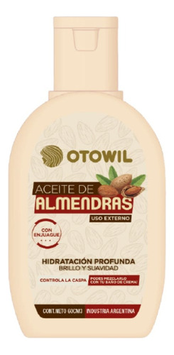 Aceite De Almendras Hidratacion Capilar Otowil Frasco 60cm3