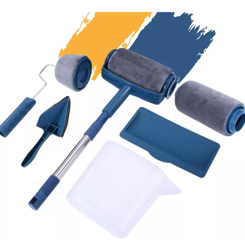 Rolo Kit 8 Peças De Pintar Mágico Pintura Fácil Reservatório