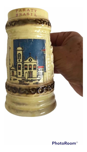 Caneca Porcelana Antiga Paraty Rj Anos 70 Altura 13cm X 7cm (Usado)