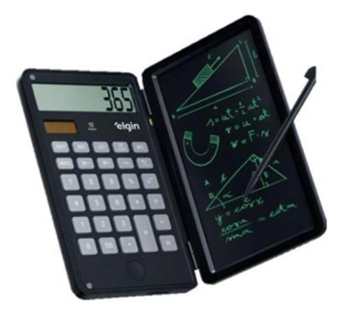 Calculadora De Mesa Elgin Com Tela Para Anotações Cor Preto