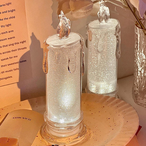 Para Kit De 2 Velas Led Decorativas Medianas Con Llama Y