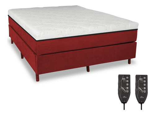 Colchão Magnético Casal 1,38x1,88 Hr Premium Massageador 2 Controles Energia Bio Quântica Infra Vermelho + Cama Box