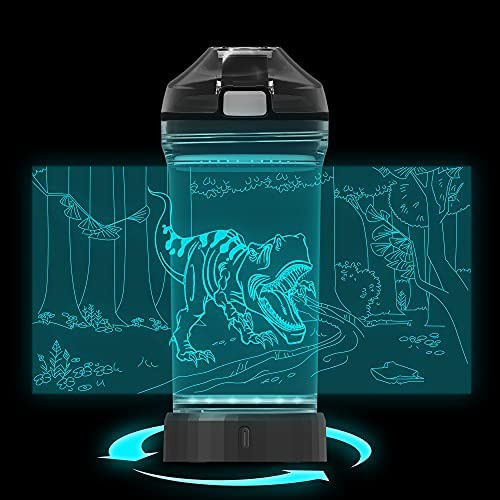 Botella De Agua Resplandeciente 3d De Dinosaurio, Vasos Para