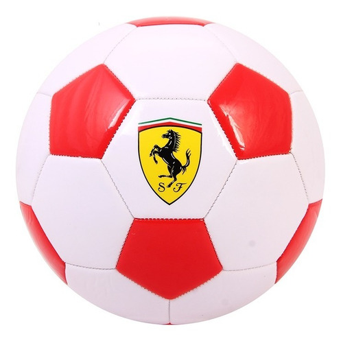 Balon De Futbol Blanco Rojo Ferrari 
