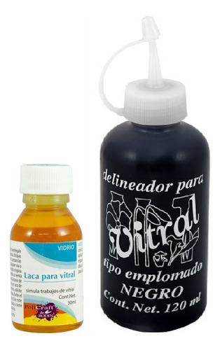11 Pinturas Para Vitral + 1 Delineador - Manualidades = Full