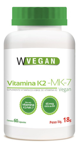 Vitamina K2 Mk7 60 Capsulas Wvegan Sabor