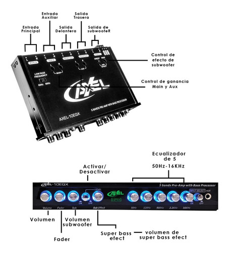 Imagen 3 de 4 de Pre Amplificador 5 Bandas Efecto Epicentro Axel By Steelpro
