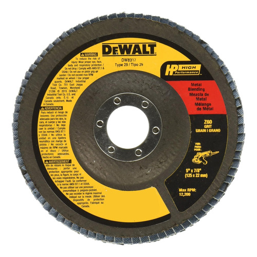 Dewalt Dw8317 - Disco De Esmerilado De Angulo De Circonita 