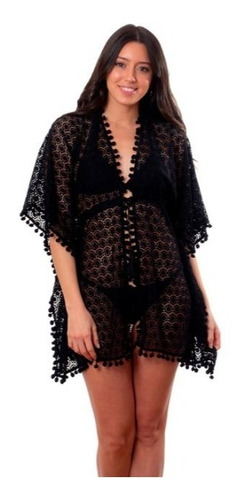 Kimono Poncho Abierto Playero Accesorio Dorya 2021