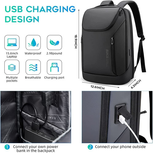 Bange Business Smart Backpack Waterproof Fit 15.6 Inch Lapto