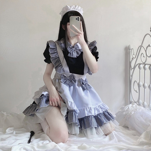 Japonés Sexy Lolita Anime Cosplay Maid Disfraces Gótico