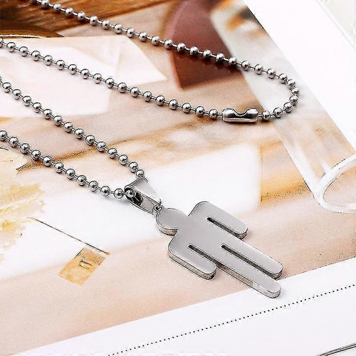 Colar Billie Eilish Blohsh Necklace Prateado