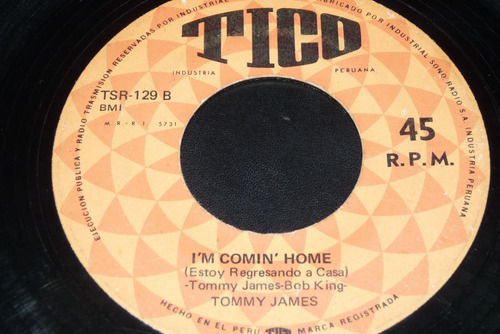 Jch- Tommy James Im Comin Home 45 Rpm