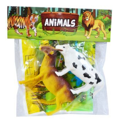 Set De Animales De La Selva 2pzs En Bolsa 17x15x4cm - 50343