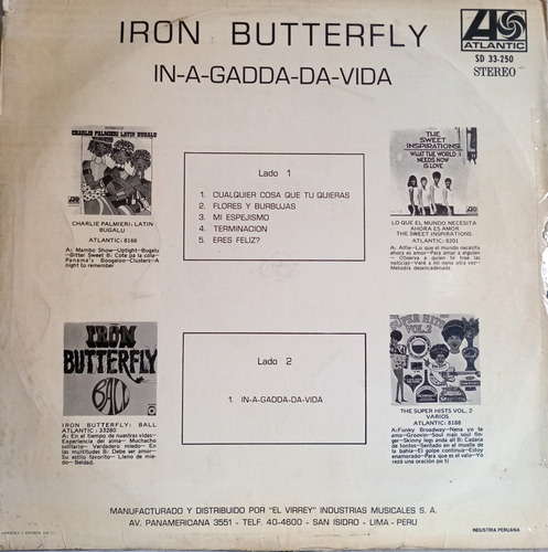 Jch- Iron Butterfly In-a-gadda-da-vida Rock Lp (Usado)