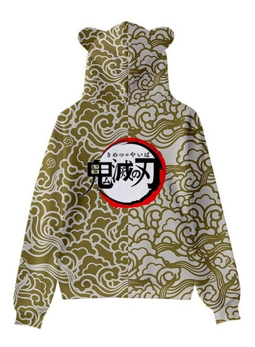 Sudadera Con Capucha Anime Demon Slayer Nezuko Con Orejas De