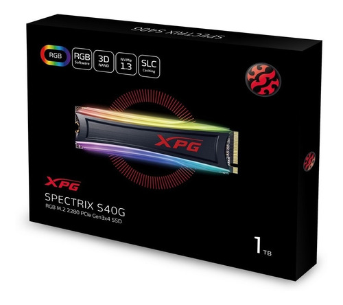 Disco Solido M.2 Adata Xpg Spectrix S40g 1 Tb Nvme Pcie Rgb Color Negro
