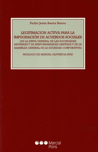 Libro Legitimación Activa Para La Impugnación De Acuerdos S