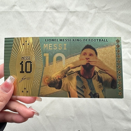 Imagen 7 de 9 de Billete Messi Chapado Oro Copa Qatar. Unico!!! Raro!!