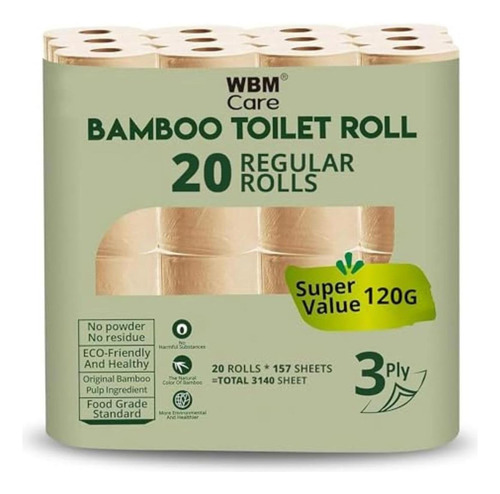 Papel Higiénico Bambú Natural De Wbm Care, Tejido De Baño De