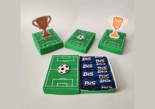 10 Caixinhas Personalizado Porta Bis Futebol Campo Bola