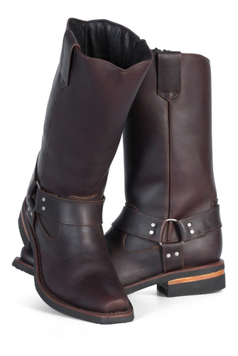 Botas Biker Vaqueras Colr Cafe Graso Daa