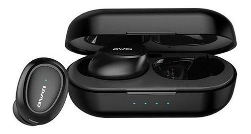 Audífonos Bluetooth Y Manos Libre Awei T16 Tws + Caja Carga Color Negro