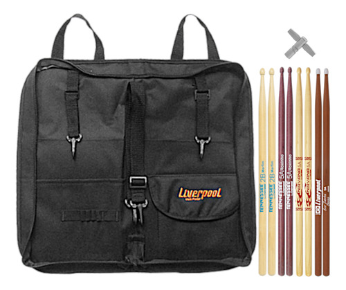 Kit Bag Premium Bag 002 + Set De Baquetas 5 Pares Liverpool