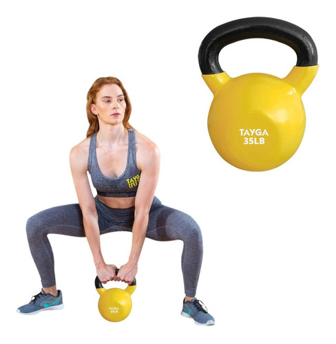 Pesa Rusa Vinil 35 Lbs, Crossfit Gym, Kettlebell