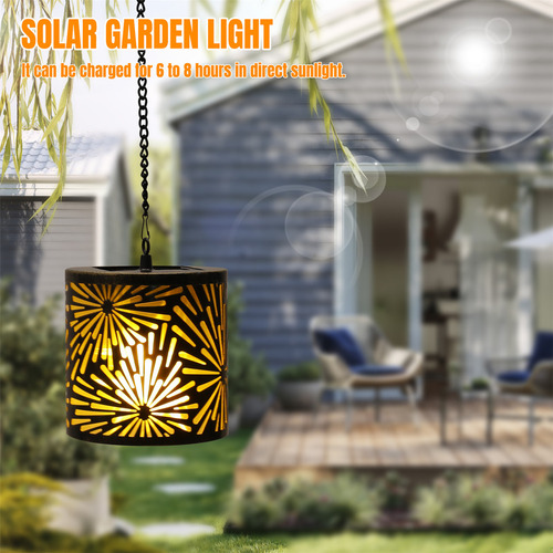 Farol Solar 3d Retro For Patio, Linterna Solar 3d For Jard