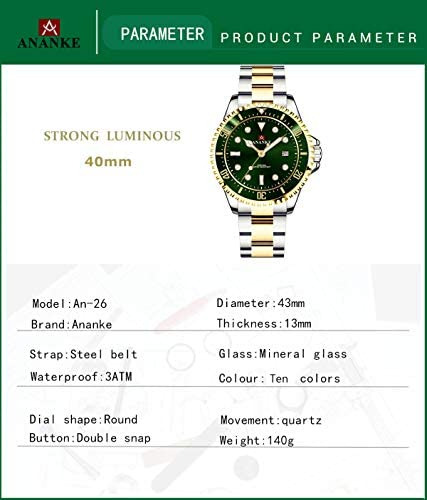 Ananke Reloj De Lujo Para Hombre Reloj De Cuarzo Clásico Lum