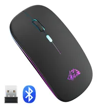 Comprar X15 Mouse Inalámbrico Bluetooth\u002Fwireless 2.4g Modos Dual Recargable Con Receptor Usb 3 Dpi Ajustables Luz Respiración Retroiluminación Colorida Ratón Para Computadora,portátil,pc,mac Negro