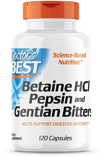 Betaína Hci Pepsina 650 Mg Doctor's Best 120 Cápsulas