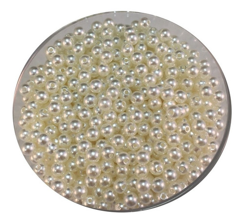 Perolas Abs 4mm 3mm Branca 2 Pct 7.000 Peças Kit
