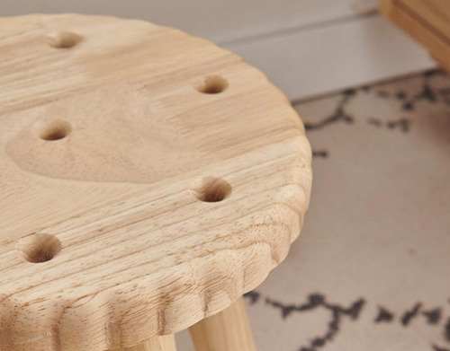 Silla Infantil De Madera Con Figuras De Galletas, Banco