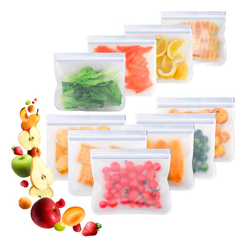 Bolsas De Almacenamiento Reutilizables Para Alimentos 10 Pzs