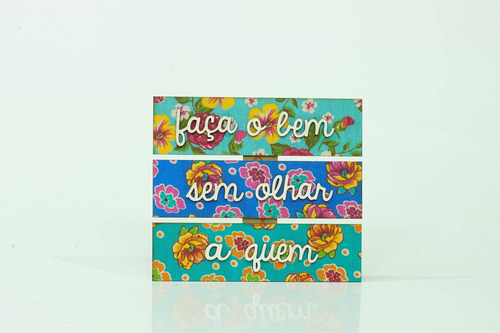 Placa De Mesa Faça O Bem - Sem Olhar A Quem 16x18cm Azul Claro - Azul Escuro - Verde