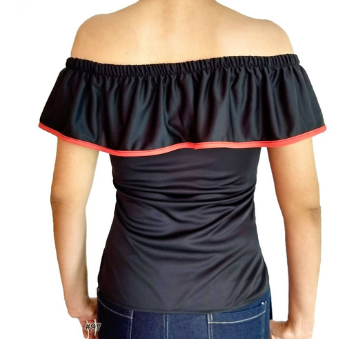 Blusa Campesina Patria Tricolor Bandera Lycra Ajustable Plus