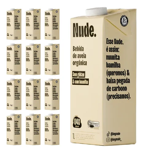 Kit 12 Nude Baunilha Leite de Aveia 1l